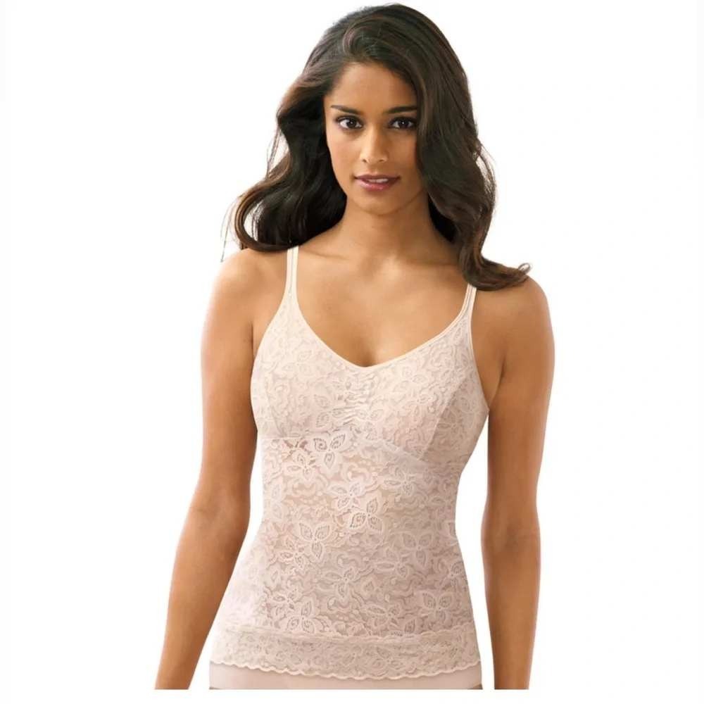 Bali Lace Desire Camisole 3XL Ivory Floral Lace V-Neck Adjustable Strap 8L12